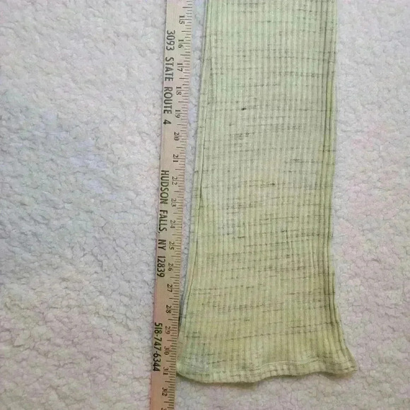 Monrow Pants Womens Small Green Marled Ribbed Flared Stretch Pull On Athleisure - Picture 12 of 13